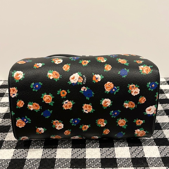 Coach Mini Bennett Black Satchel In Floral Mix Pattern Crossbody Silver Hardware - Picture 10 of 13